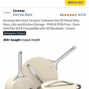Caraway Cream Ceramic Non-stick Cookware Set 5-Piece Ceramic Cookware